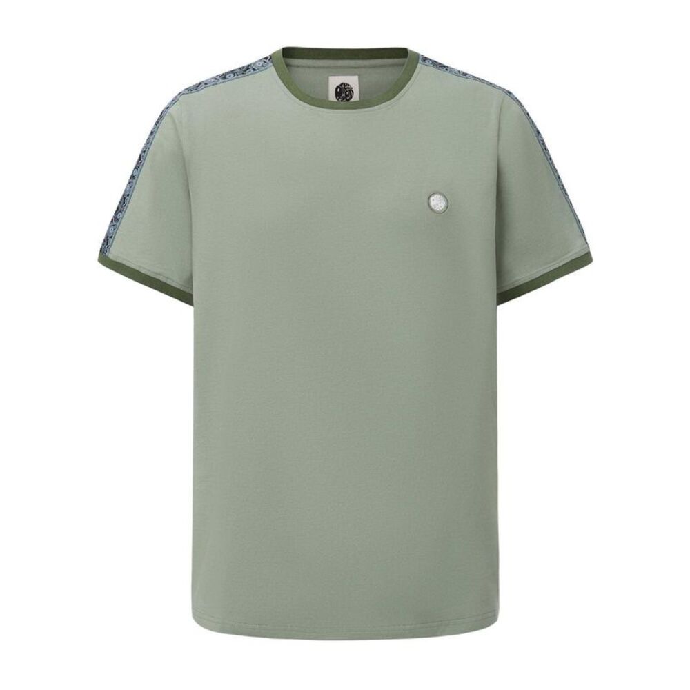 Pretty Green Mens Paisley Logo T-Shirt / Light Green